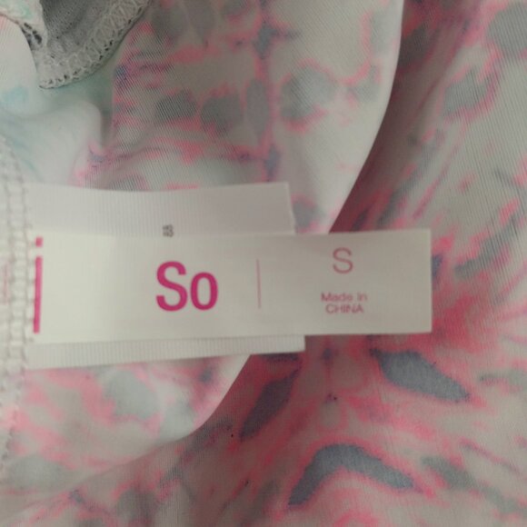 SO Braided Back Flounce Tankini Top Juniors Size Small Destiny Dye Swimsuit - Picture 6 of 7